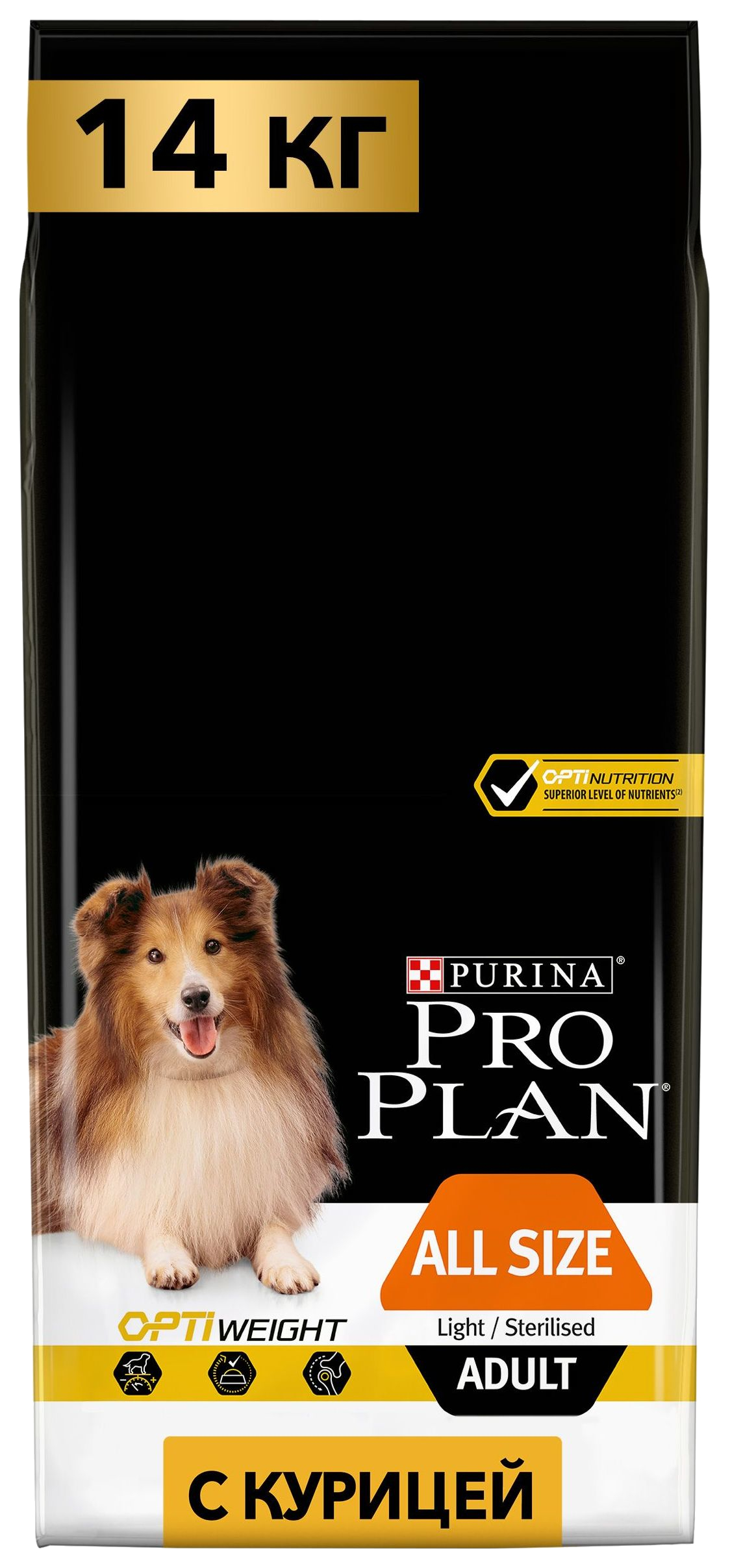 

Сухой корм для собак Pro Plan Adult All Size Light/Sterilised с курицей и рисом 14 кг