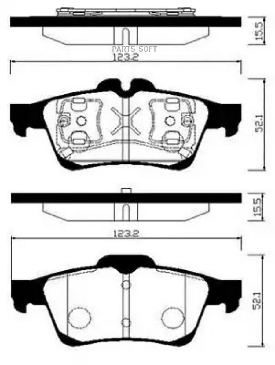 

Колодки тормозные дисковые задние NISSAN PRIMERA 02-/RENAULT LAGUNA II 01-/MEGA HSB HP3011