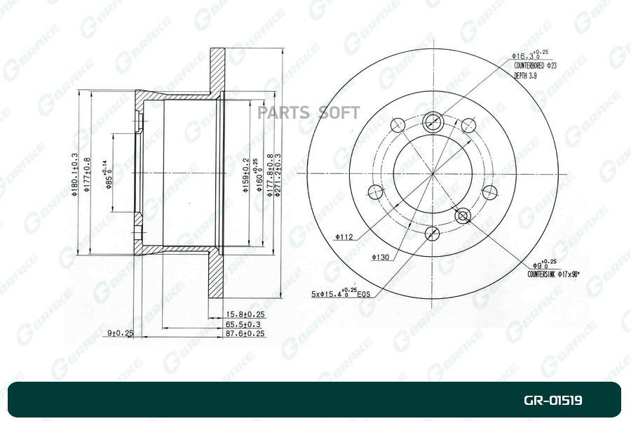 

G-BRAKE GR-01519 Диск тормозной G-brake GR-01519 1шт