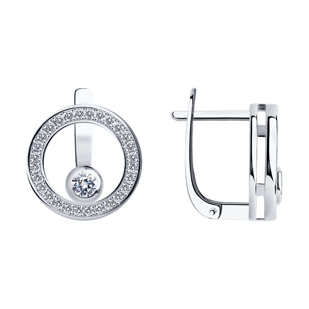 

Серьги из серебра SOKOLOV 94026304-91, фианит, 94026304-91