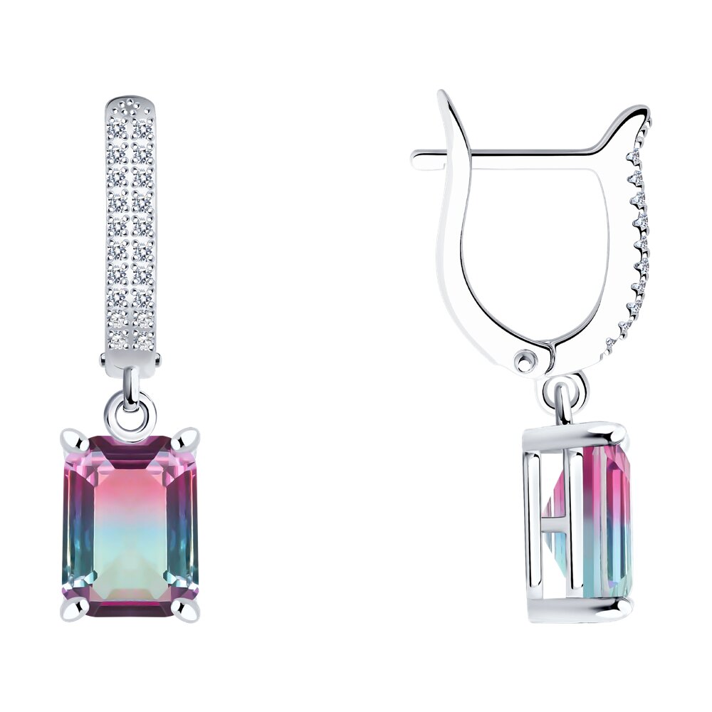 

Серьги подвески из серебра SOKOLOV 94026308-91, фианит, 94026308-91