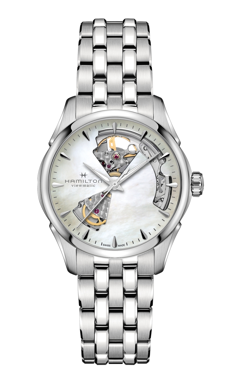 фото Часы наручные женские hamilton jazzmaster open heart lady auto