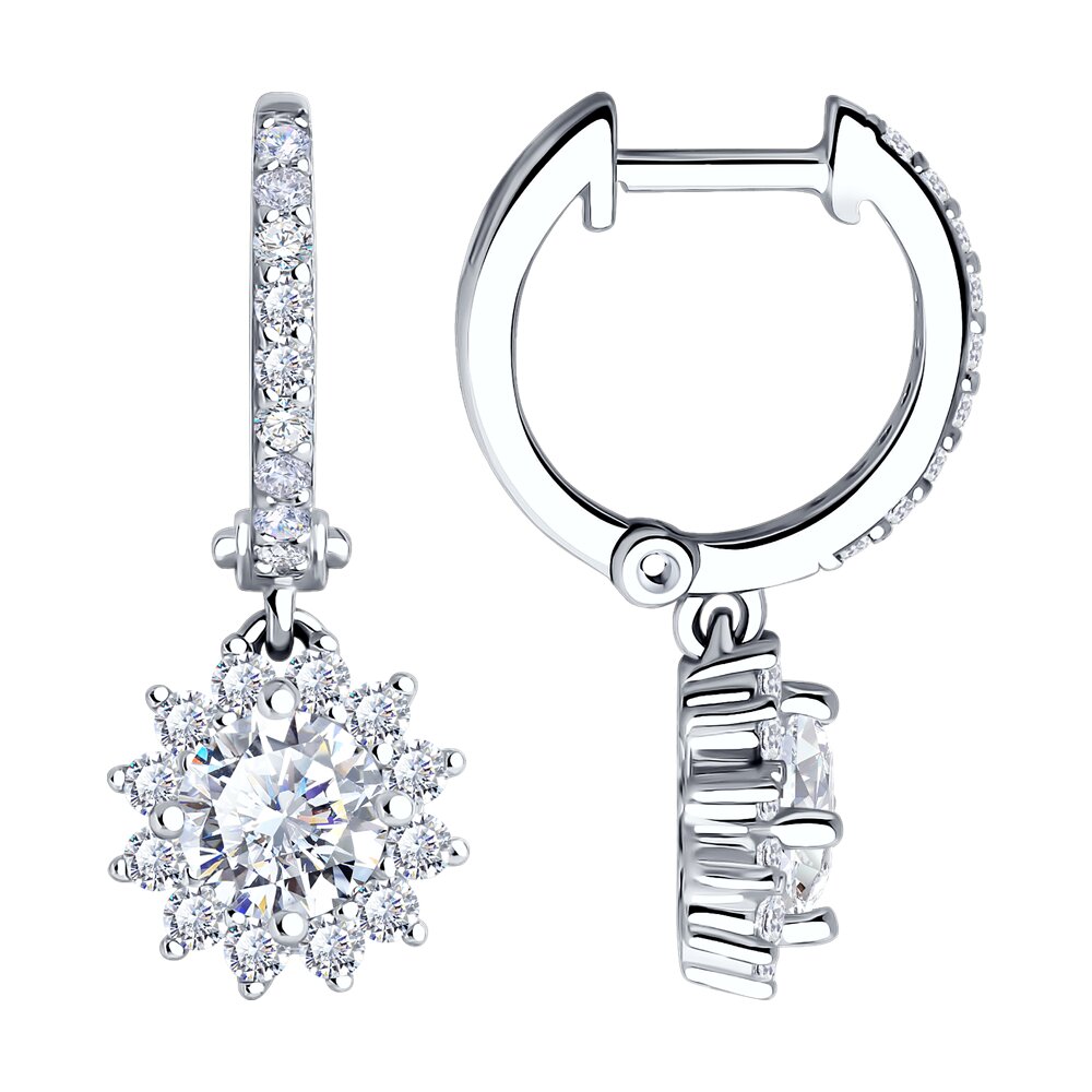 

Серьги подвески из серебра SOKOLOV 94026309-91, фианит, 94026309-91
