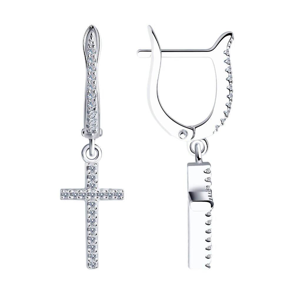 

Серьги подвески из серебра SOKOLOV 94026313-91, фианит, 94026313-91
