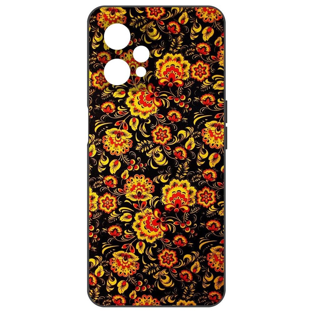 

Чехол-накладка Krutoff Soft Case Хохлома для Realme 9, Черный
