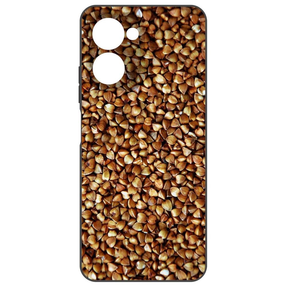 

Чехол-накладка Krutoff Soft Case Гречка для Realme C33, Черный
