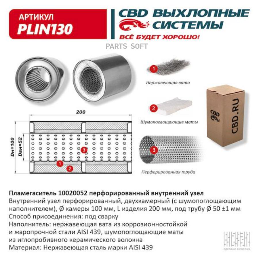 

CBD 'PLIN130 Пламегаситель перфорир. 10020052 CBD. PLIN130 1шт