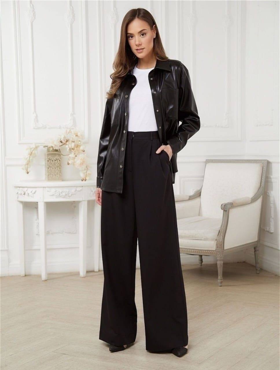 

Брюки женские NoBrand 22 черные 46 RU, Черный, 22