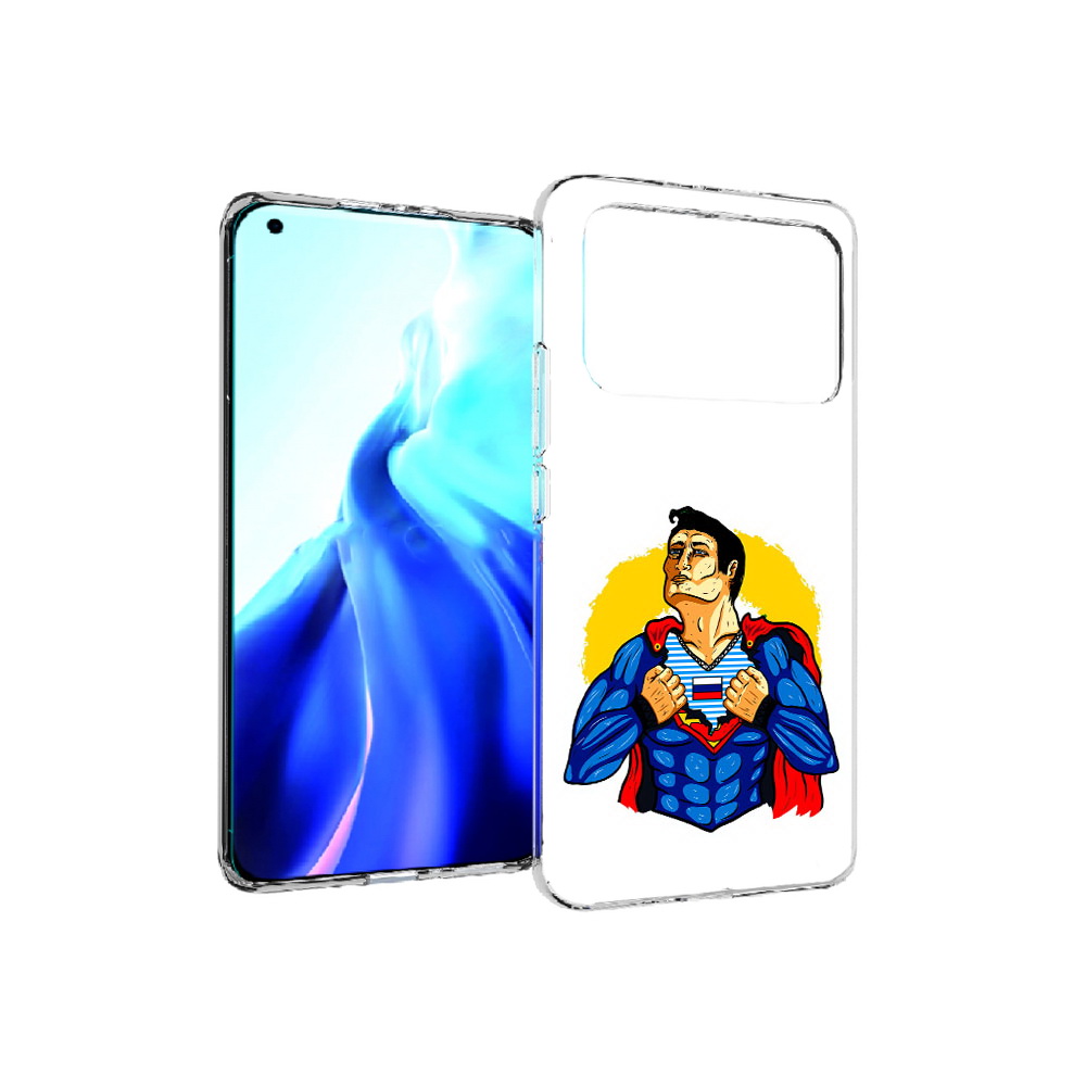 

Чехол MyPads Tocco для Xiaomi Mi 11 Ultra русский супермен (PT160500.261.591), Прозрачный, Tocco