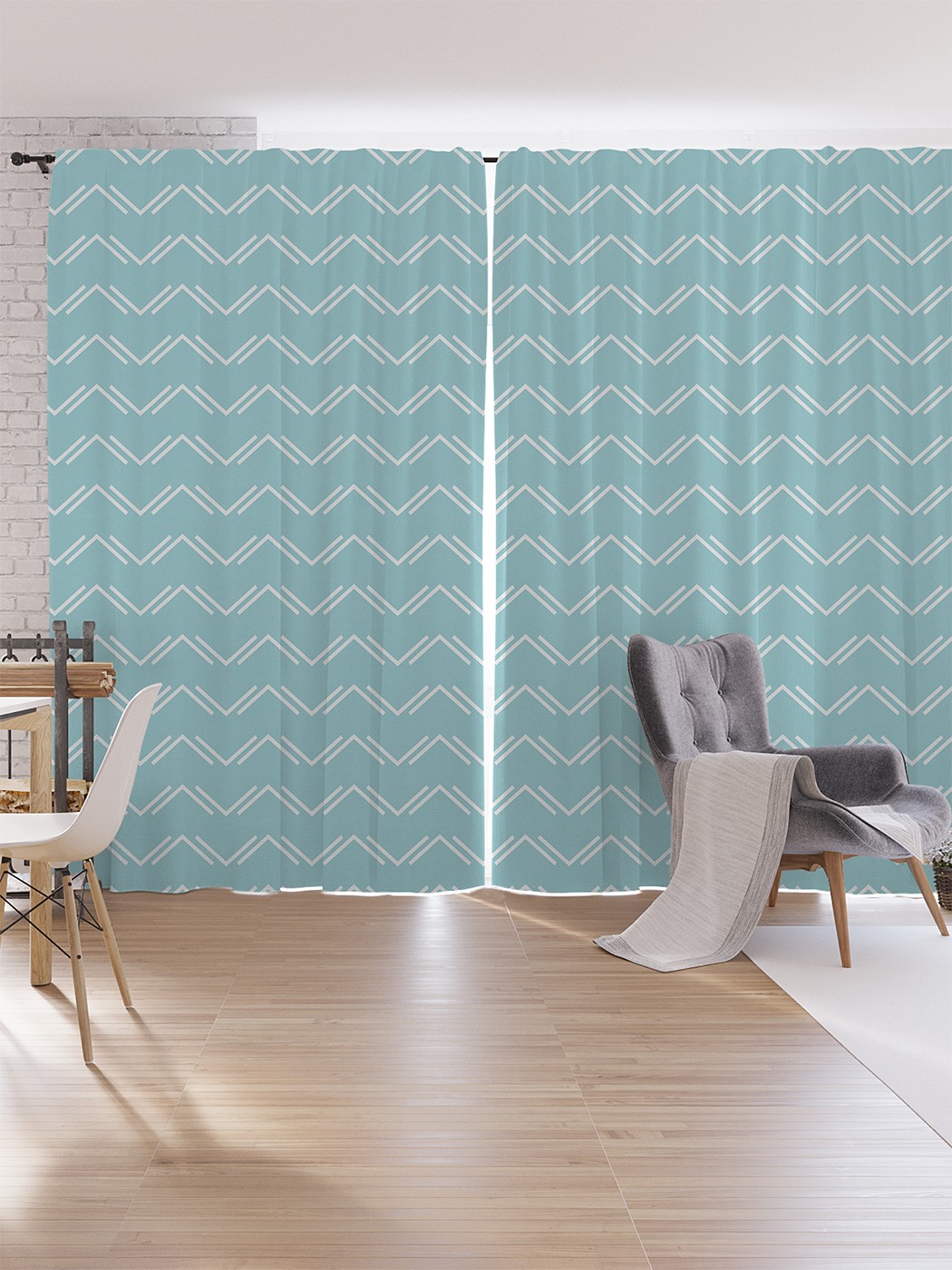 

Шторы под лён JoyArty "Углы зигзагами", серия Oxford DeLux, 340х265 см, Углы зигзагами