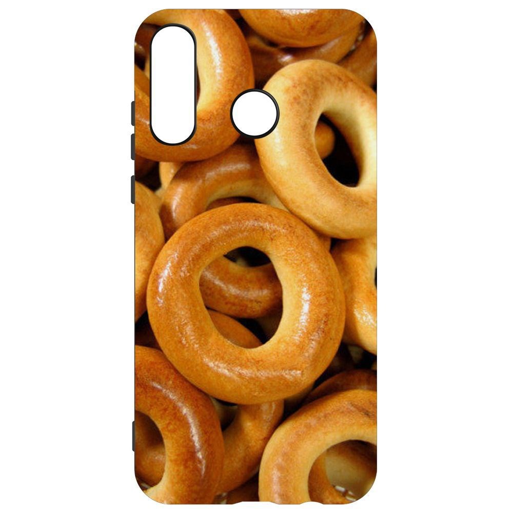 

Чехол-накладка Krutoff Soft Case Сушки для Huawei P30 Lite, Черный