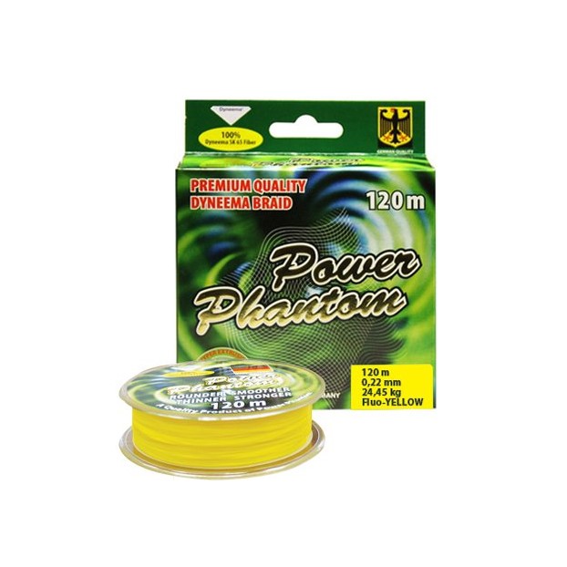 

Шнур Power Phantom 4x, 120м, желтый, 0,33мм, 38,25кг, 2092240_033120