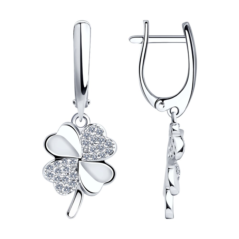 

Серьги подвески из серебра SOKOLOV 94026315-91, фианит, 94026315-91