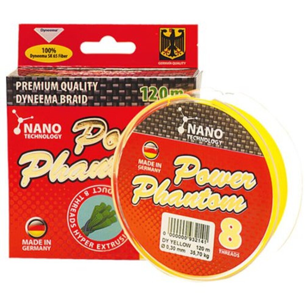 

Шнур Power Phantom 8x, 120м, желтый, 0,15мм, 15,25кг, 2093240_015120