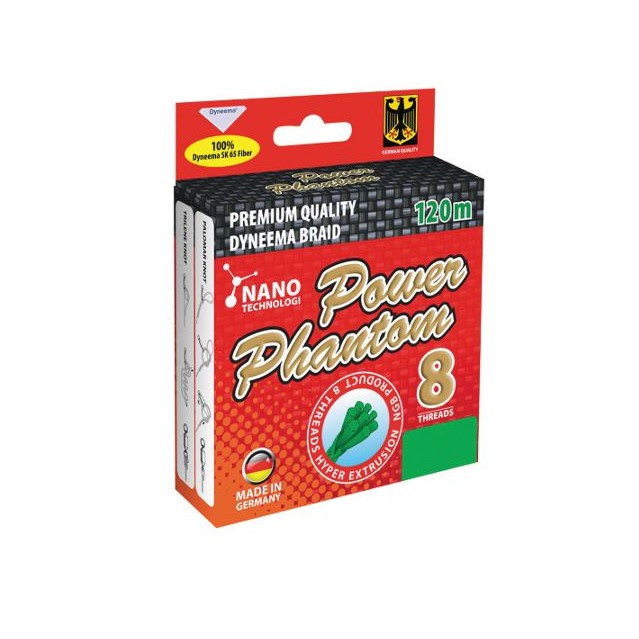 

Шнур Power Phantom 8x, 120м, зеленый, 0,26мм, 28,5кг, 2093205_026120