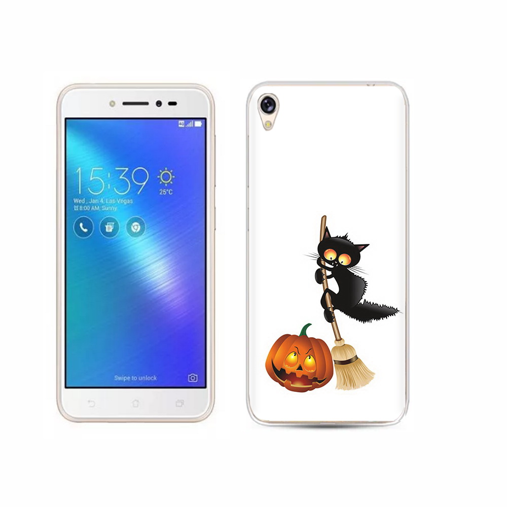 

Чехол MyPads Tocco для Asus ZenFone Live (ZB501KL) хэлуинский котик, Прозрачный, Tocco