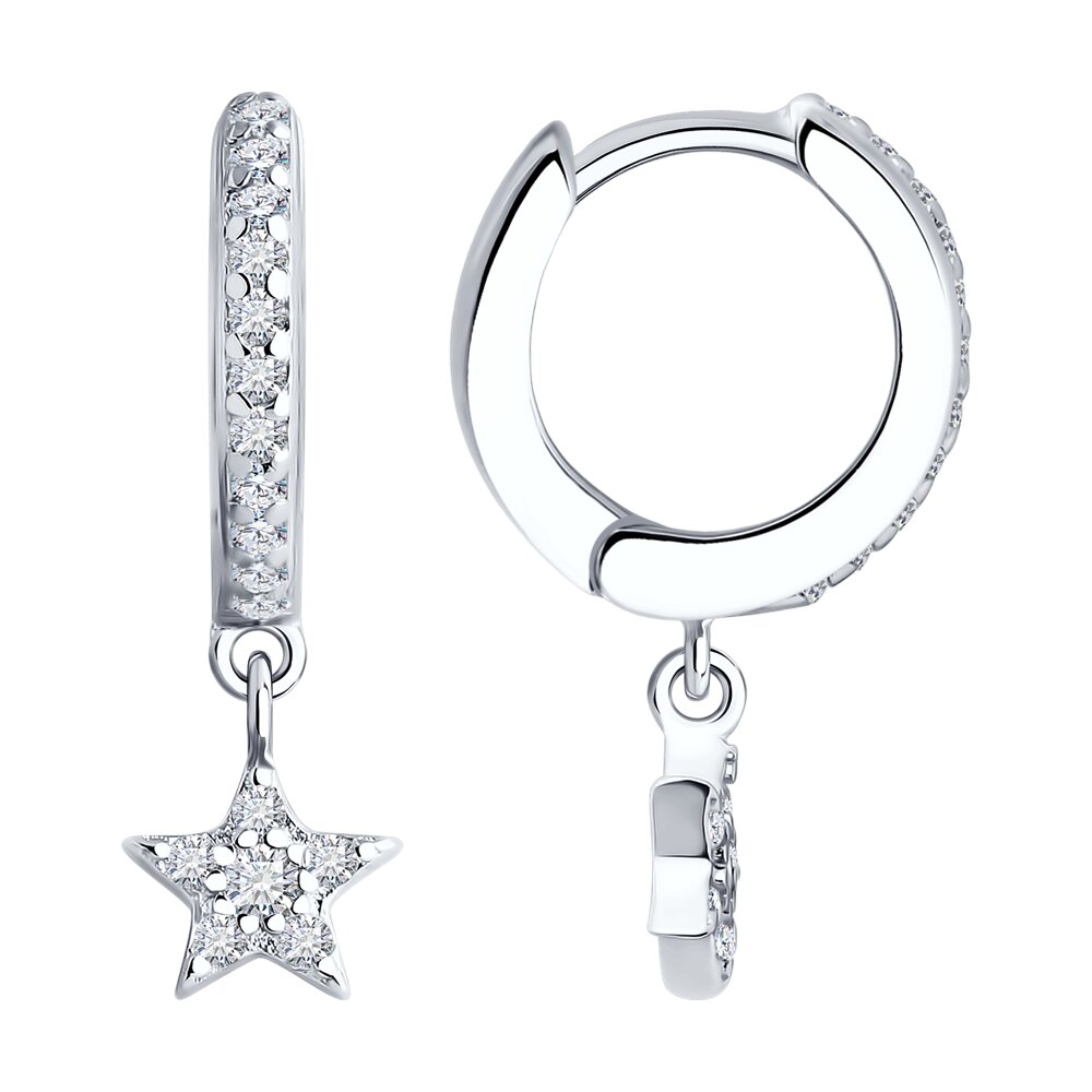 

Серьги подвески из серебра SOKOLOV 94026323-91, фианит, 94026323-91