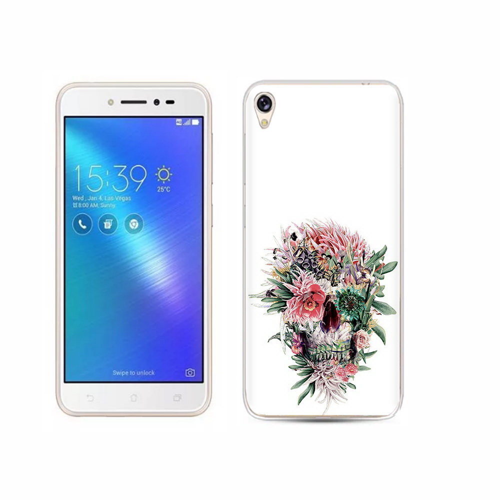 

Чехол MyPads Tocco для Asus ZenFone Live (ZB501KL) череп из цветов, Прозрачный, Tocco