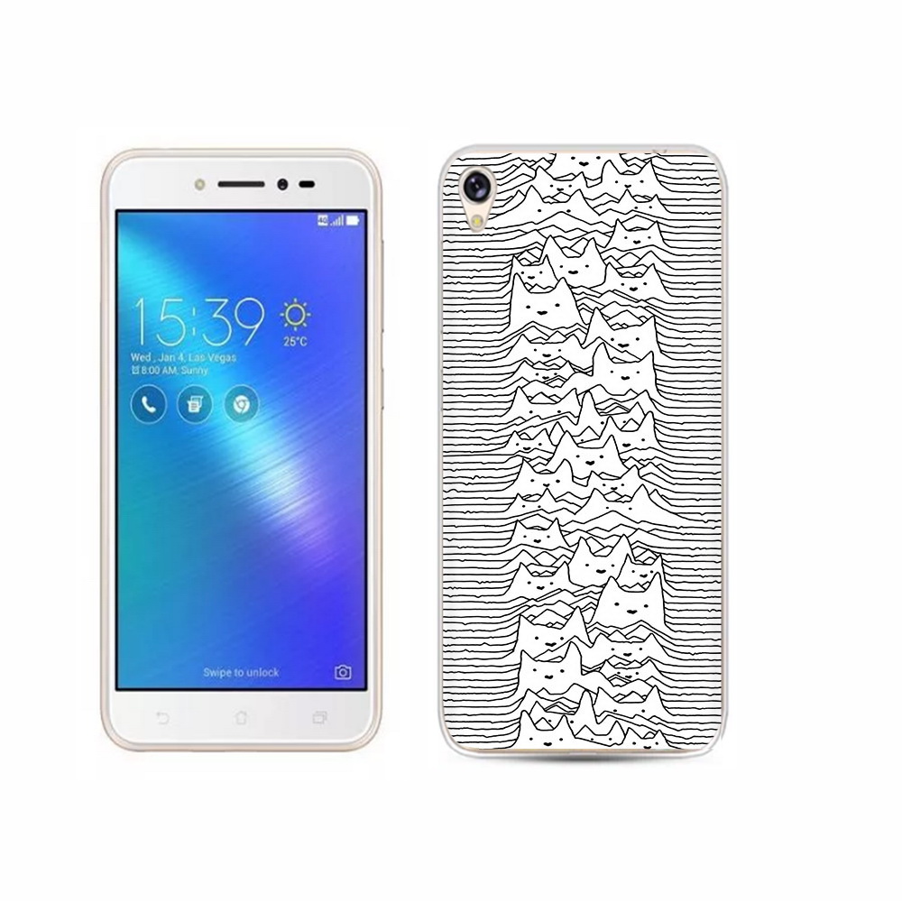 

Чехол MyPads Tocco для Asus ZenFone Live (ZB501KL) черно белые коты 3D, Прозрачный, Tocco