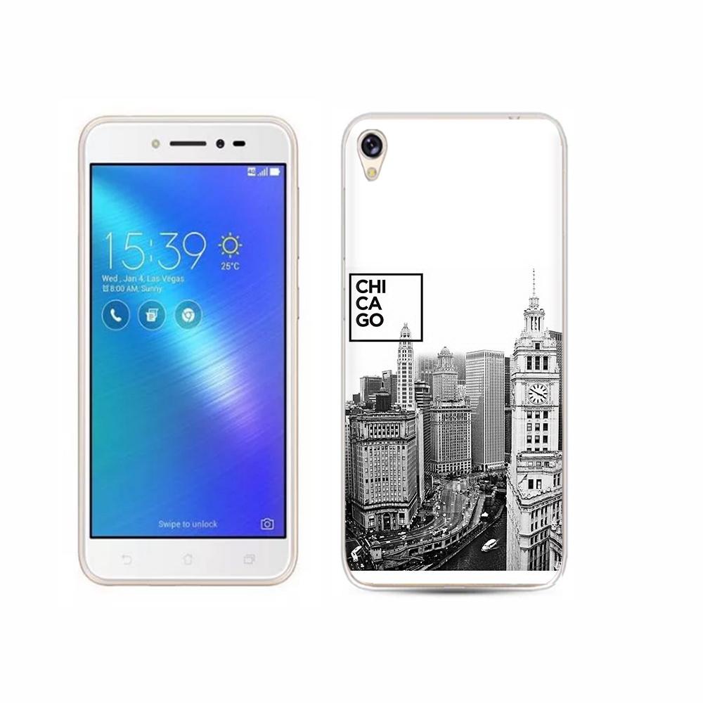 

Чехол MyPads Tocco для Asus ZenFone Live (ZB501KL) черно белый чикаго, Прозрачный, Tocco