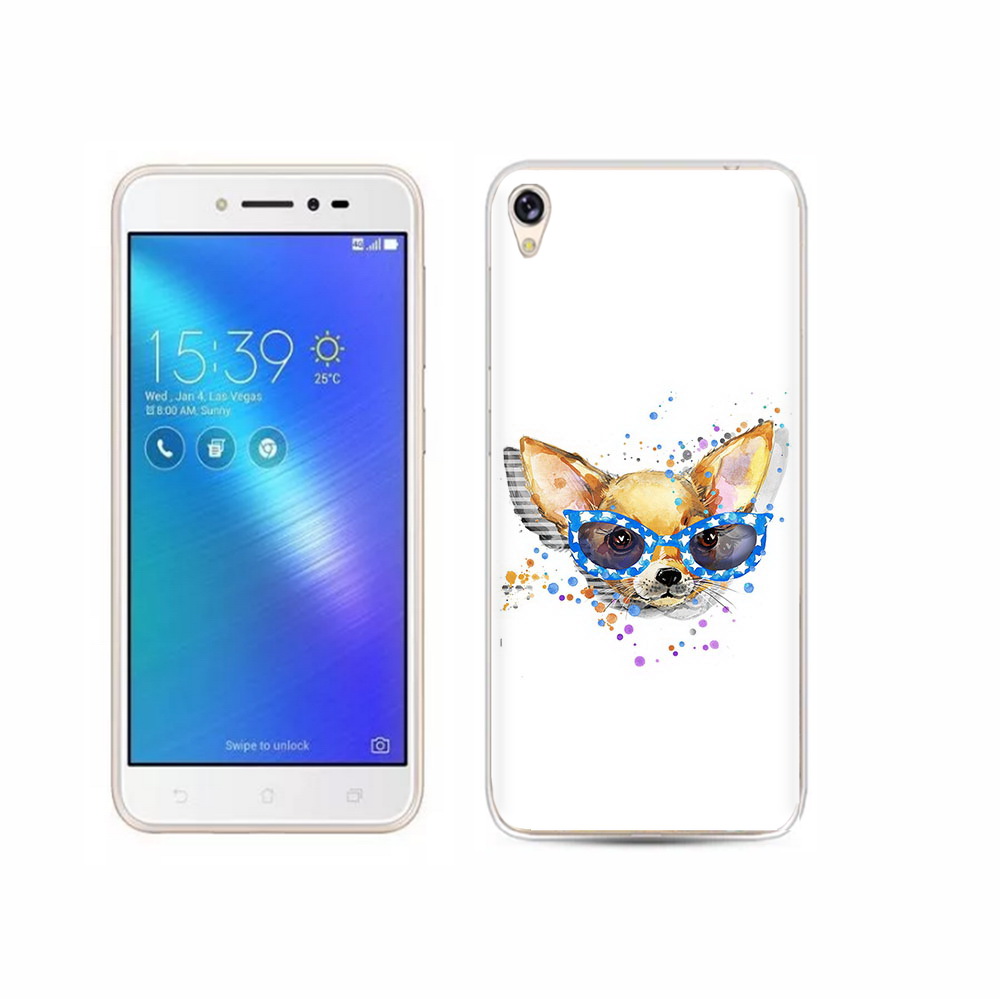 

Чехол MyPads Tocco для Asus ZenFone Live (ZB501KL) чихуа-хуа в очках, Прозрачный, Tocco