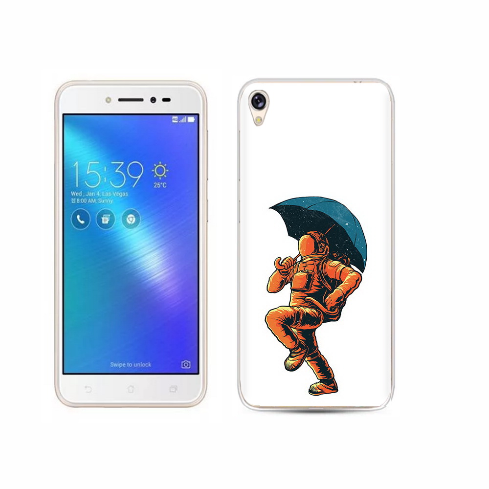 Чехол MyPads Tocco для Asus ZenFone Live (ZB501KL) шагающий космонавт с зонтом