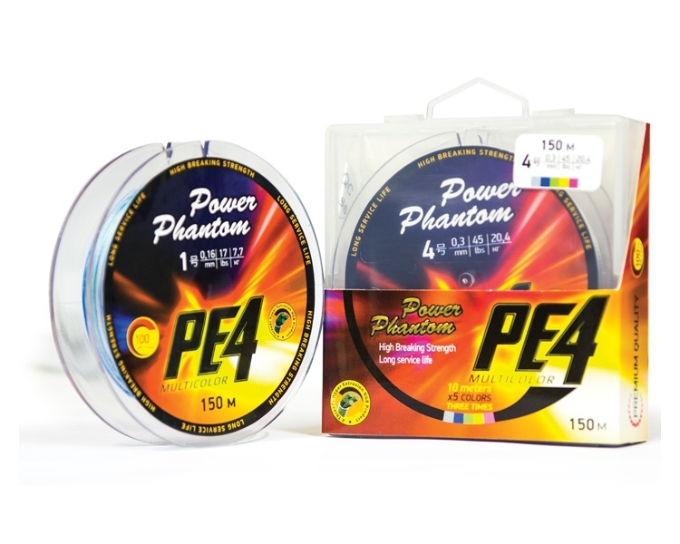 

Шнур Power Phantom PE4, 150м, 5 цветов #3, 0,27мм, 16,3кг, PPPE4M15030
