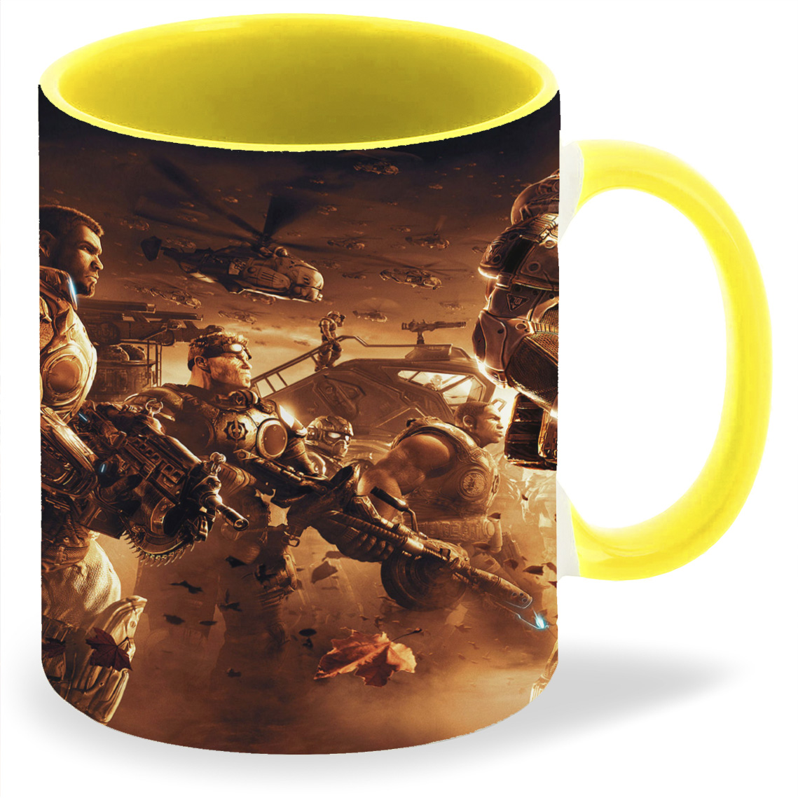 

Кружка CoolPodarok gears of war 2 Солдаты Туча вертолётов в небе