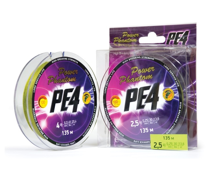 

Шнур Power Phantom PE4, 135м, зеленый #1,5, 0,2мм, 9,9кг, PE4