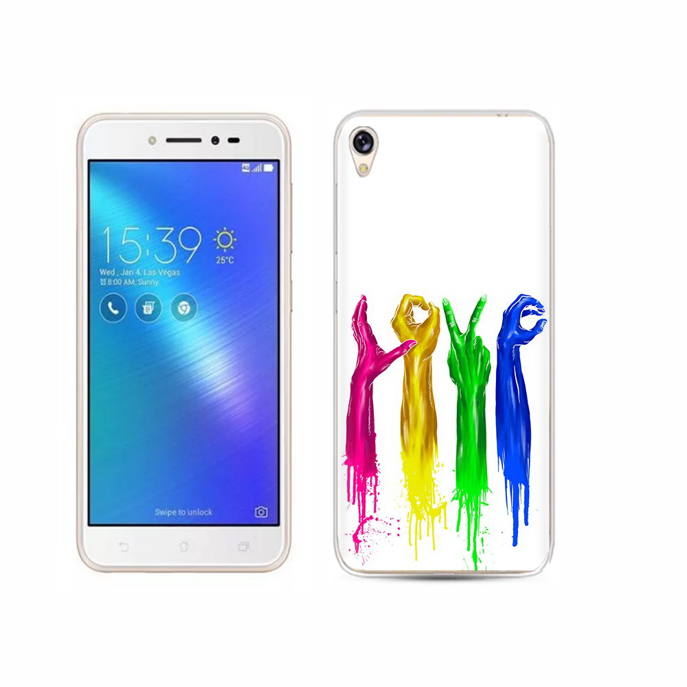 

Чехол MyPads Tocco для Asus ZenFone Live (ZB501KL) яркие руки love, Прозрачный, Tocco