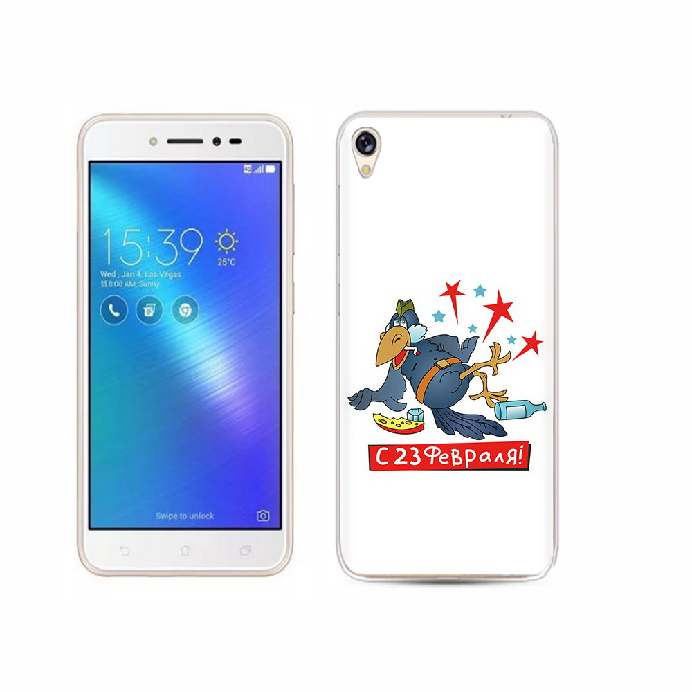 Чехол MyPads Tocco для Asus ZenFone Live (ZB501KL) 23 февраля веселая птица