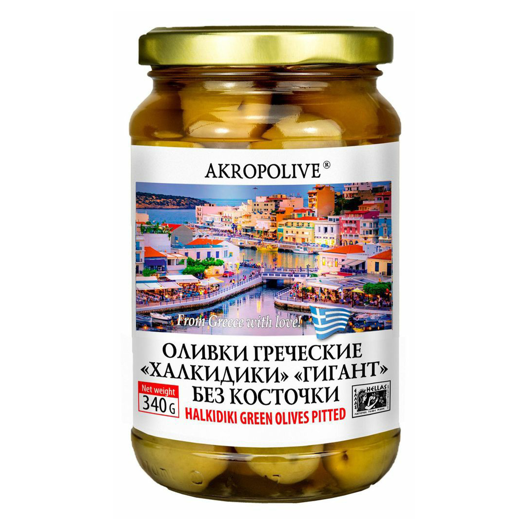 

Оливки Akropolive Халкидики Гигант без косточки 340 г