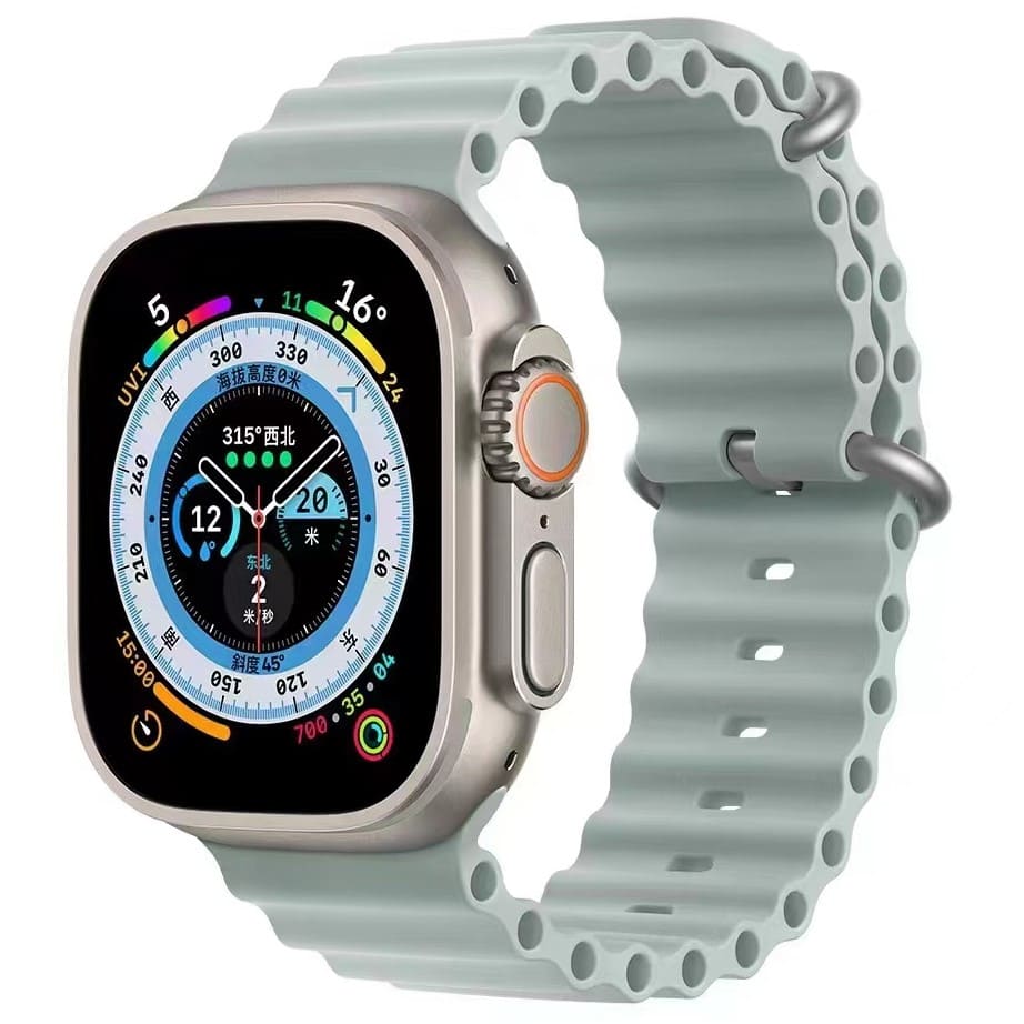 

Ремешок силиконовый Ocean Band для Apple Watch 42/44/45/49 мм, 215мм, бледно-бирюзовый