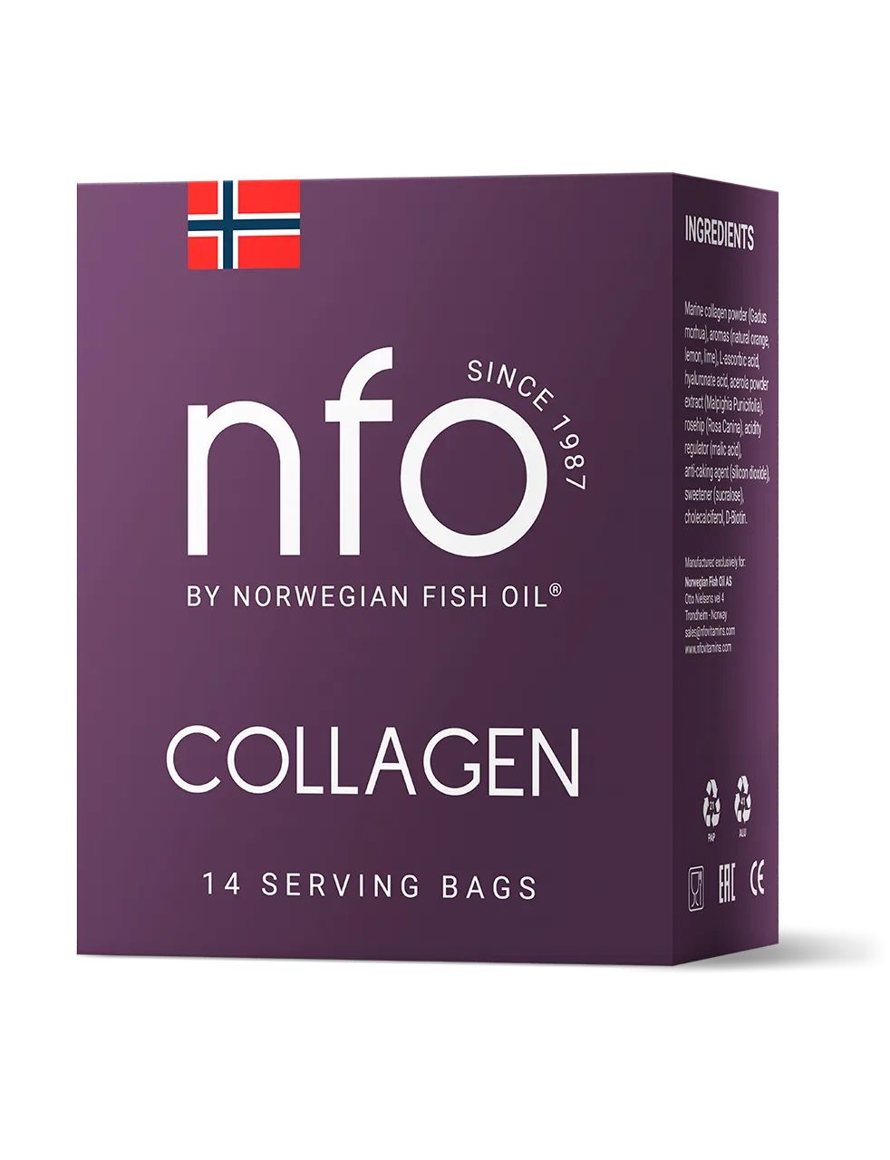 

Морской коллаген Norwegian Fish Oil NFO, 14 саше