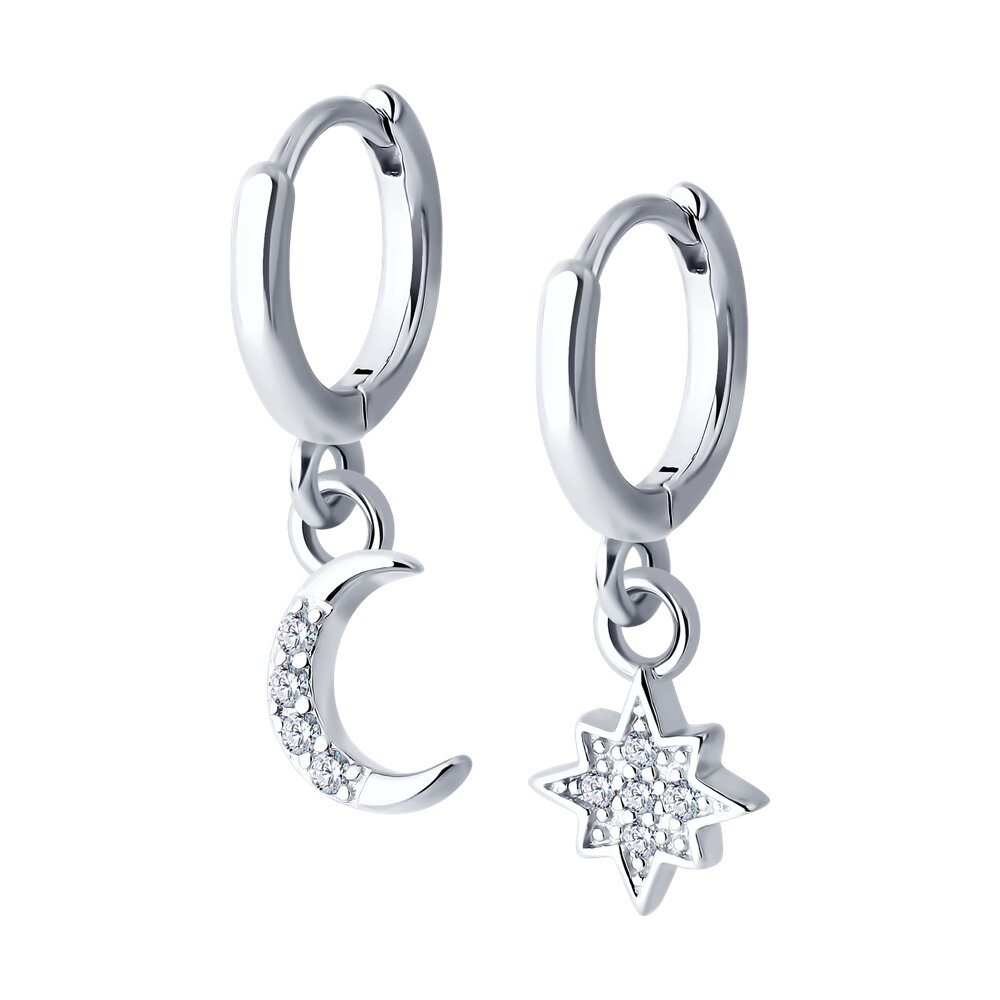 

Серьги подвески из серебра SOKOLOV 94026326-91, фианит, 94026326-91