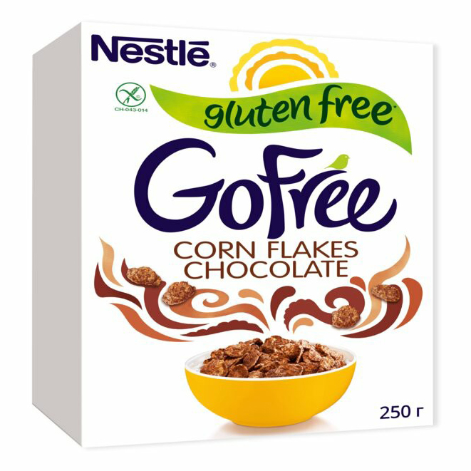 фото Сухой завтрак nestle gofree кукурузные хлопья со вкусом шоколада 250 г