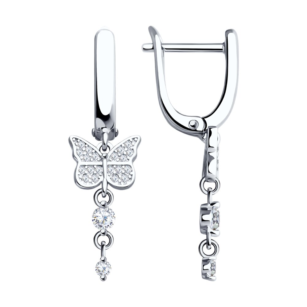 

Серьги подвески из серебра SOKOLOV 94026332-91, фианит, 94026332-91