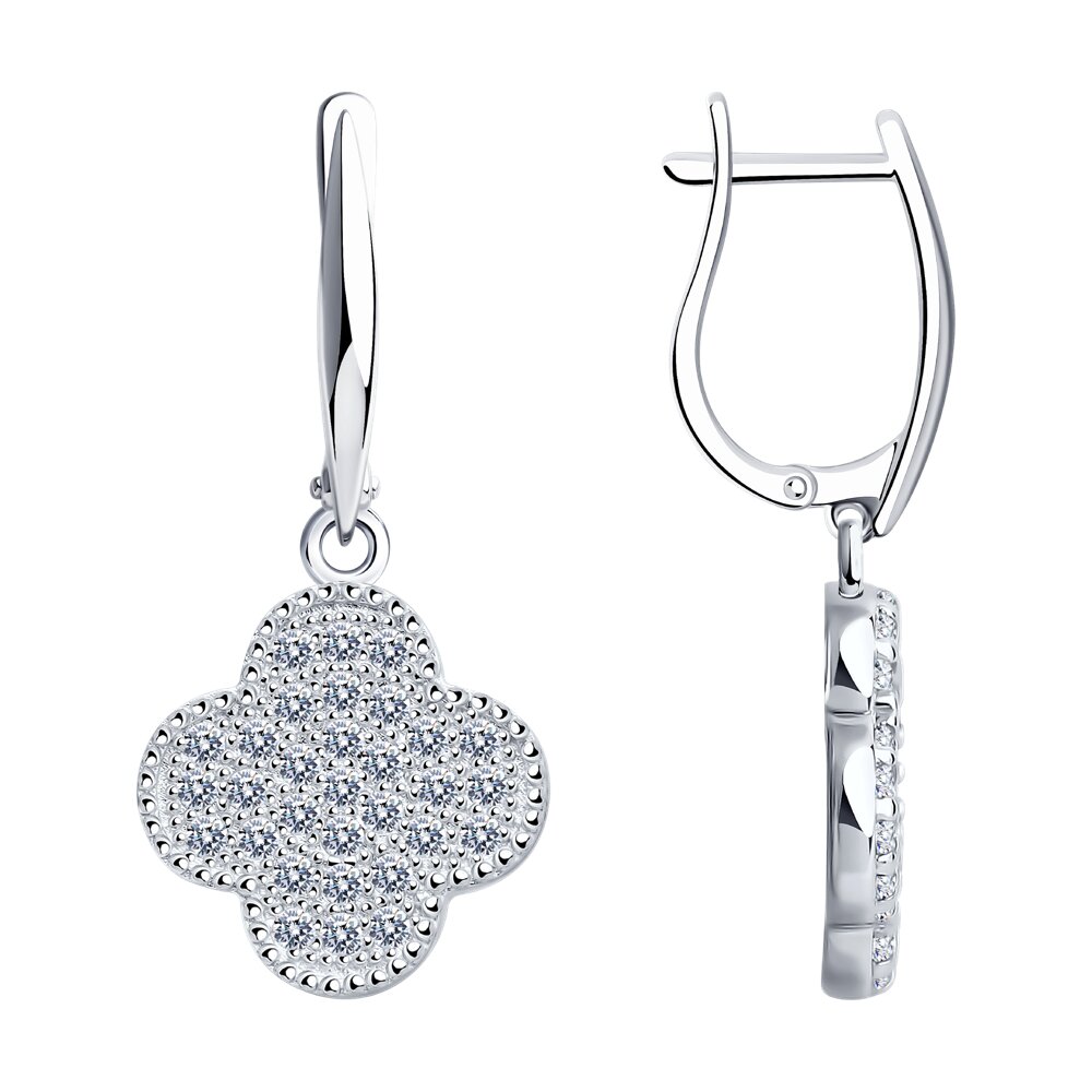 

Серьги подвески из серебра SOKOLOV 94026337-91, фианит, 94026337-91