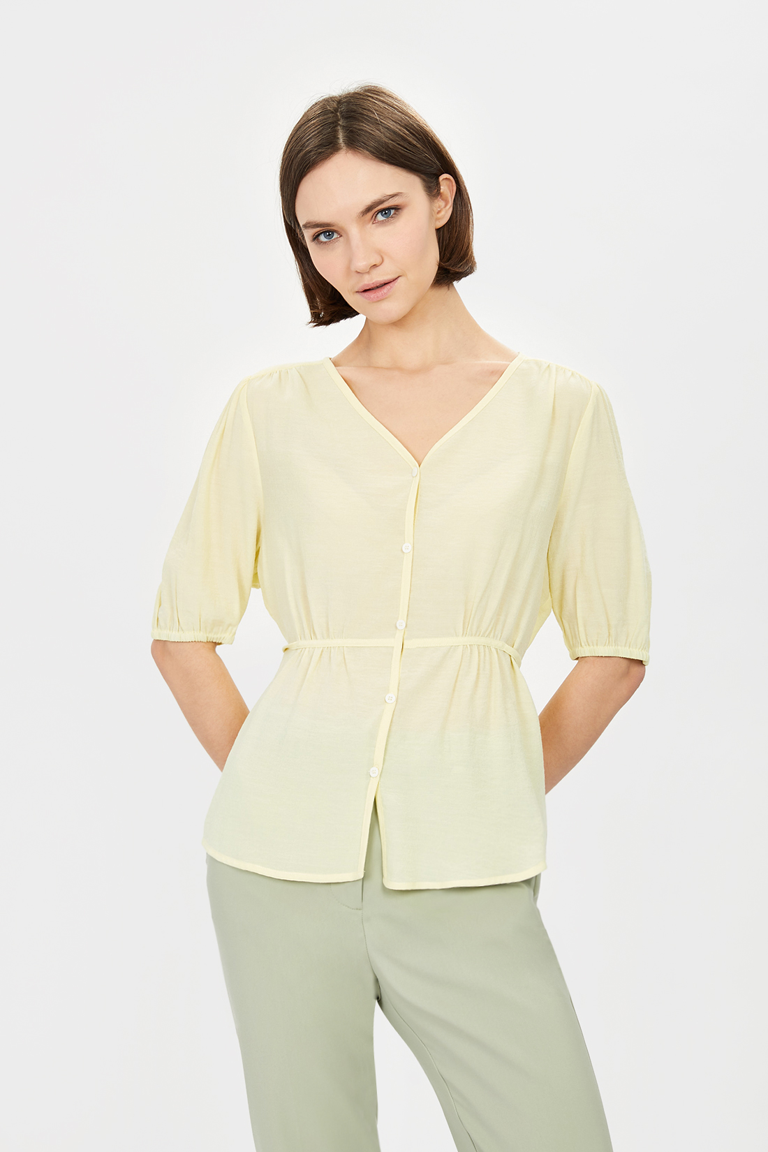 

Блуза женская Baon B191048 желтая 2XL, Желтый, B191048
