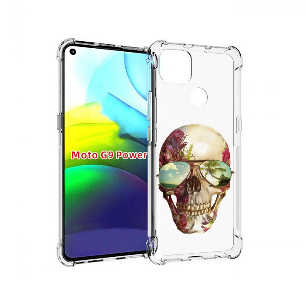 

Чехол MyPads Череп с очками для Motorola Moto G9 Power, Прозрачный, Tocco