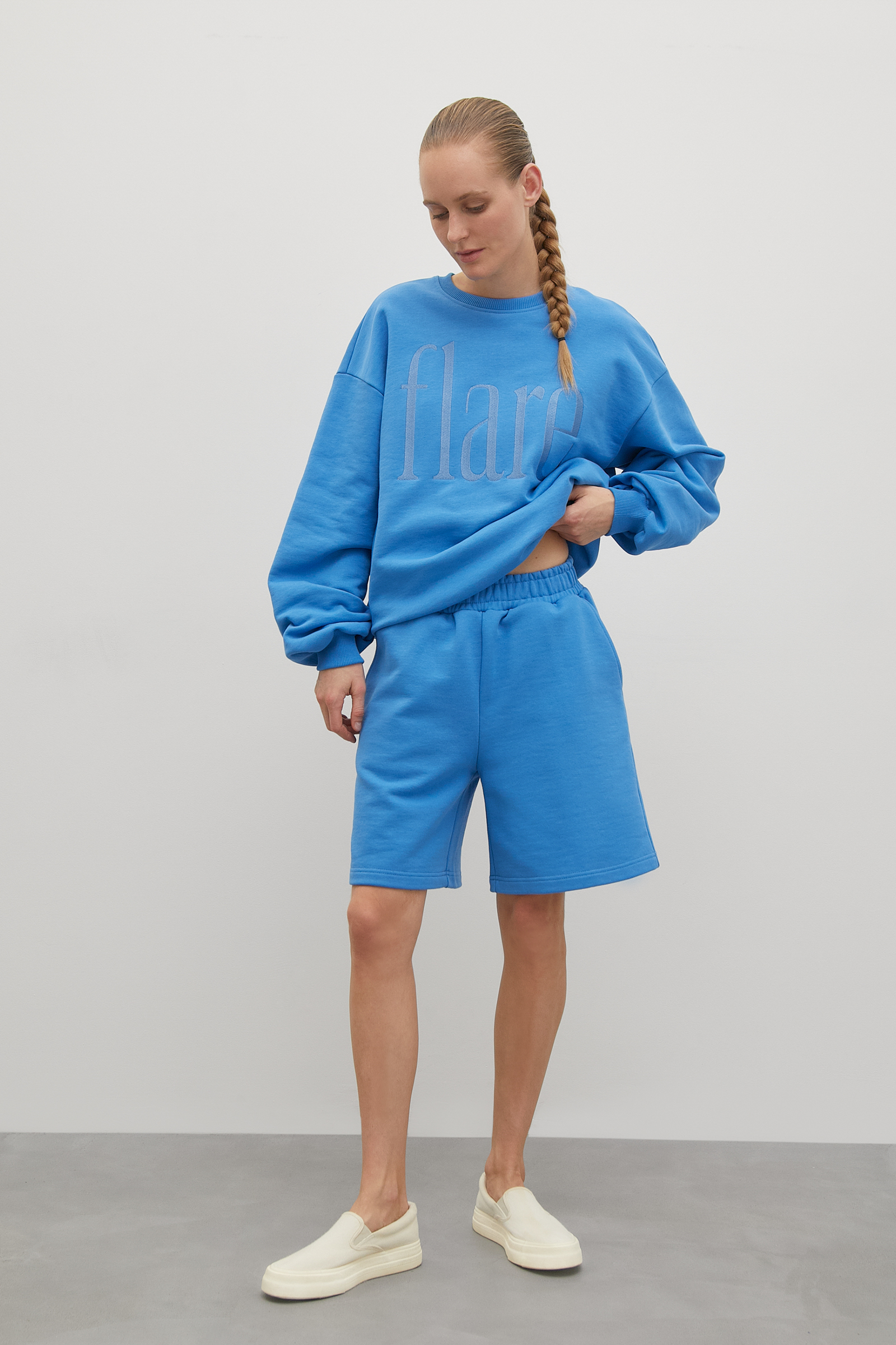 Трикотажные шорты женские Finn Flare FSD11049 синие L