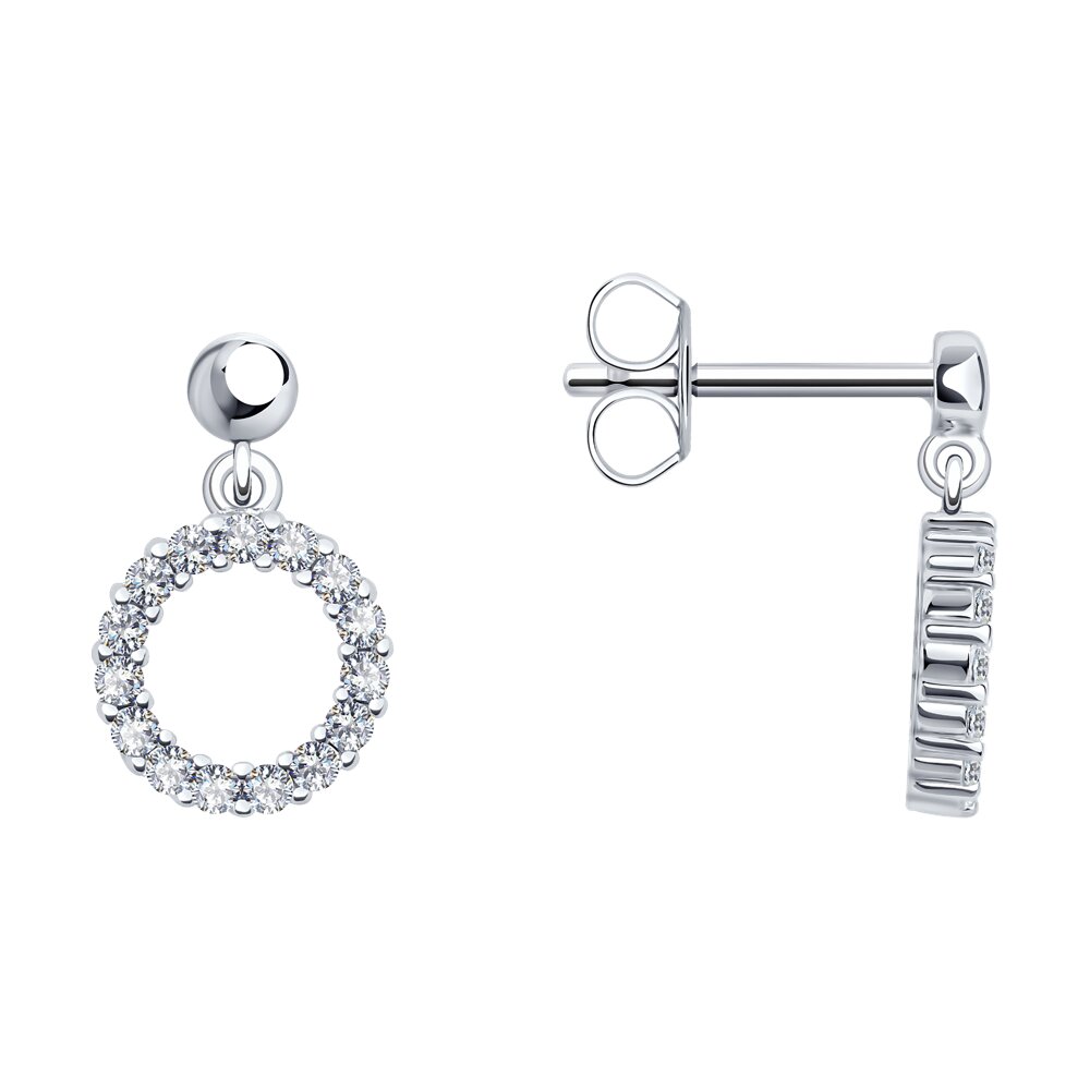 

Серьги подвески из серебра SOKOLOV 94026341-91, фианит, 94026341-91