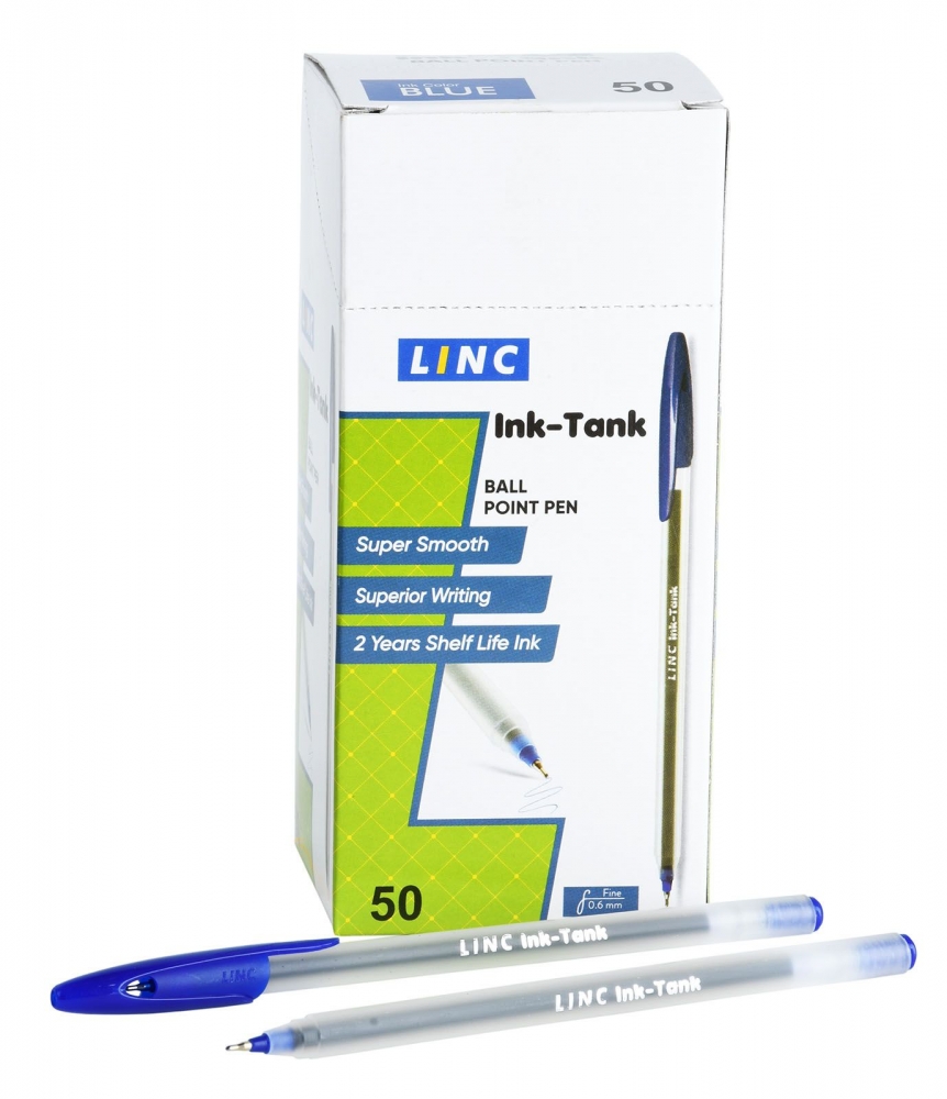 

Ручка шариковый Linc Ink Tank синий 0,6 мм 50 штук, 7027/7017.608104