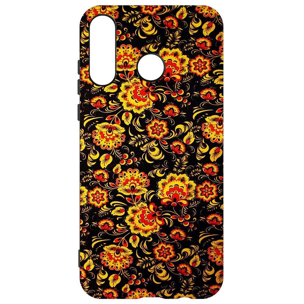 

Чехол-накладка Krutoff Soft Case Хохлома для Honor 20 Lite, Черный