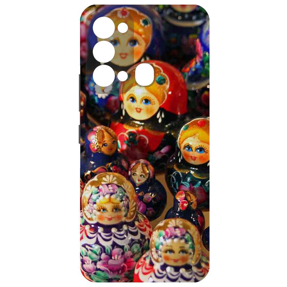 

Чехол-накладка Krutoff Soft Case Матрешка для Itel Vision 3, Черный