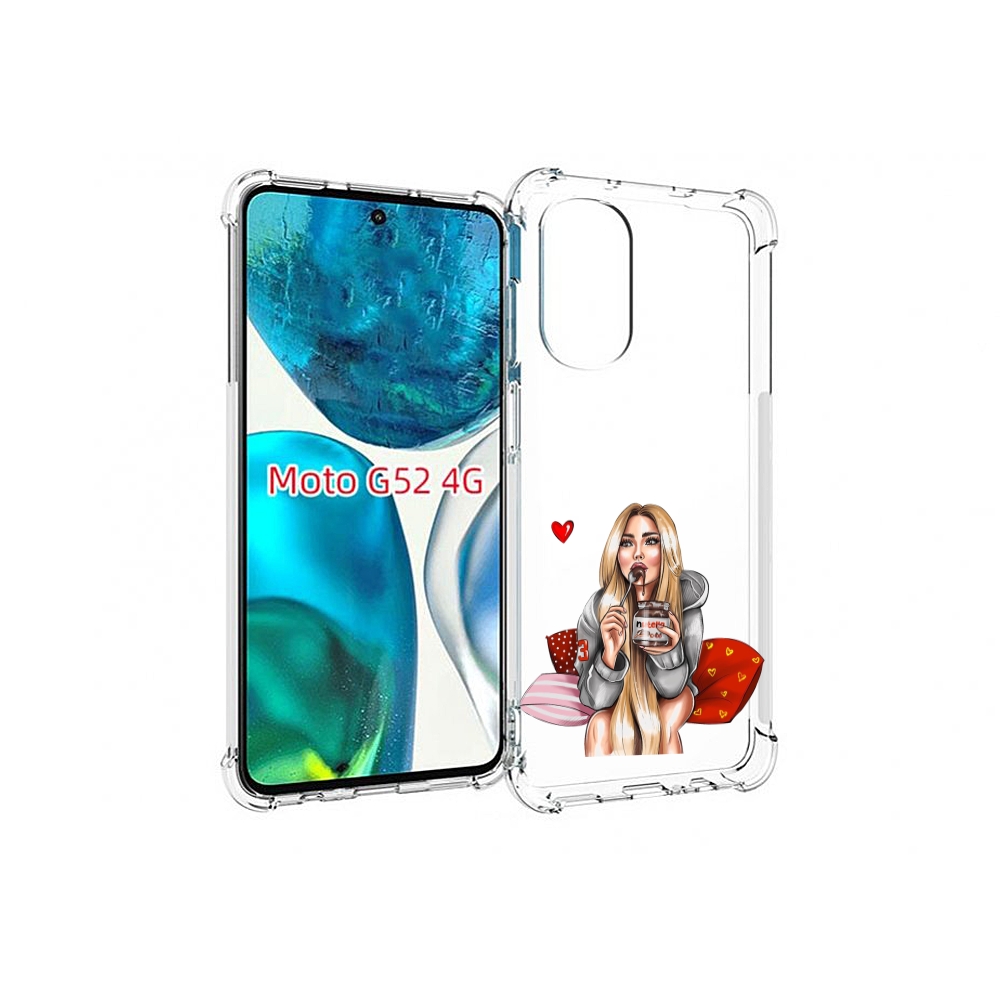 

Чехол MyPads любительница-нутеллы женский для Motorola Moto G82 / Moto G52, Прозрачный, Tocco