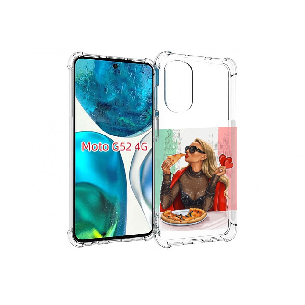 

Чехол MyPads любительница-пиццы женский для Motorola Moto G82 / Moto G52, Прозрачный, Tocco