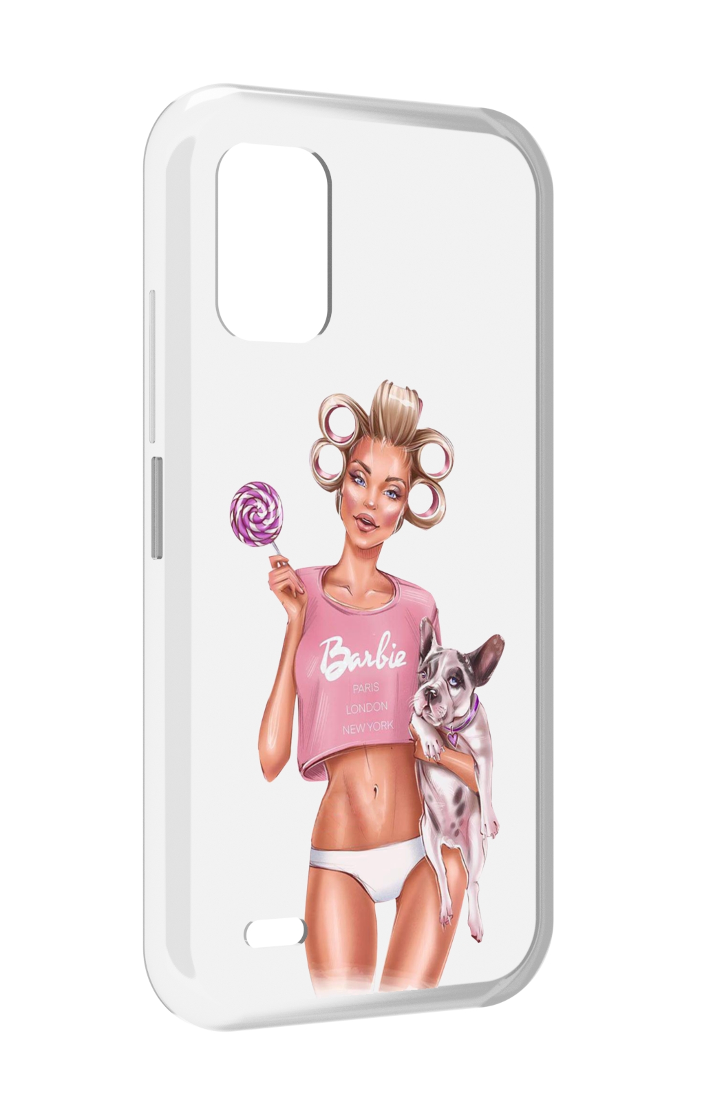 

Чехол MyPads Барби-с-собачкой женский для UMIDIGI Bison GT2 / GT2 Pro, Прозрачный, Tocco