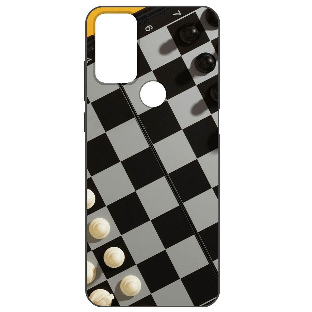 

Чехол-накладка Krutoff Soft Case Шахматы для TCL 20B, Черный