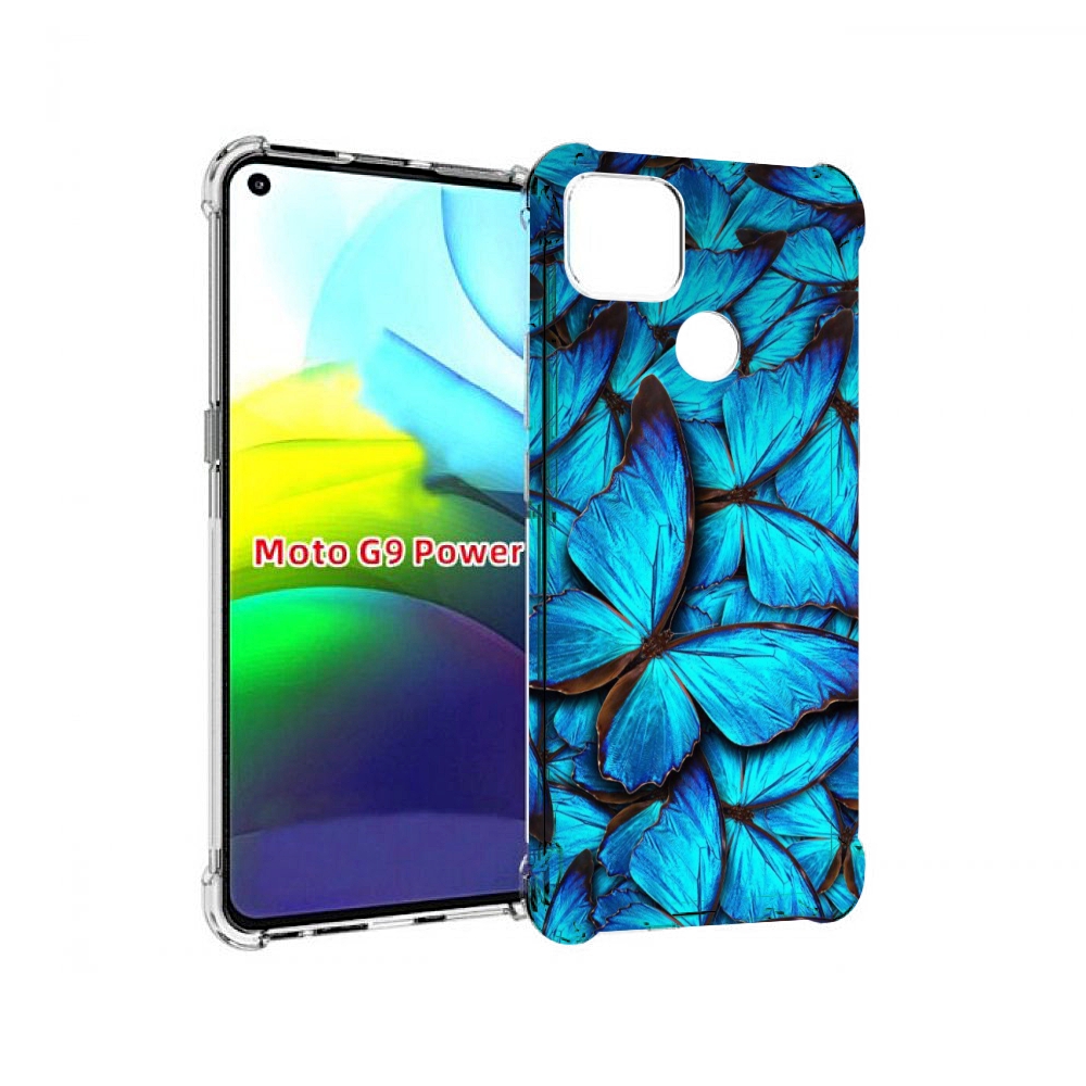 

Чехол MyPads бирюзовые бабочки для Motorola Moto G9 Power, Прозрачный, Tocco